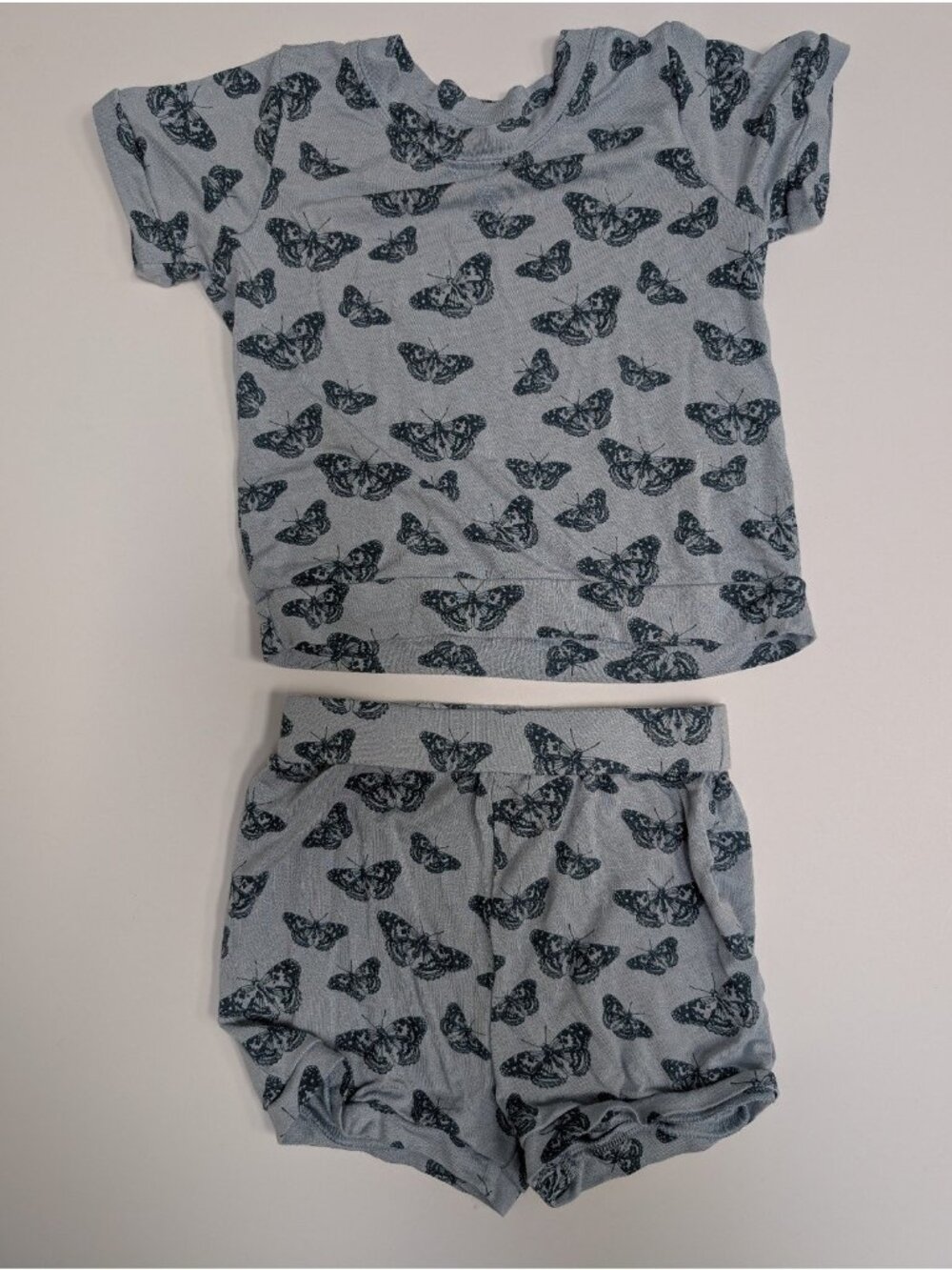 Kate Quinn Bamboo Blue Butterfly Retro Shorts Set 2T Butterflies